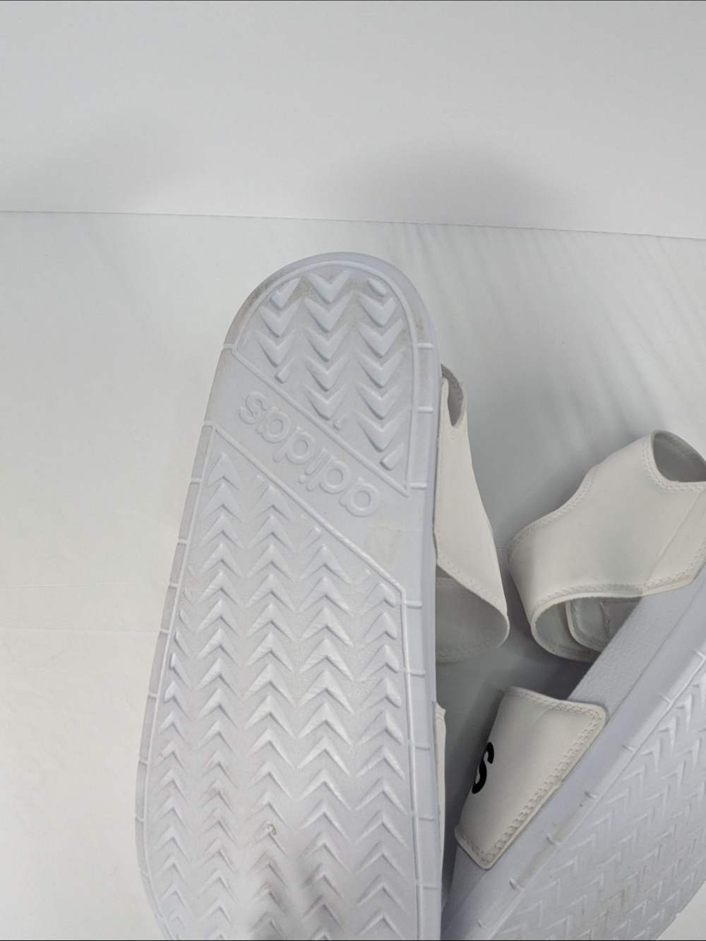 Adidas White Logo Comfort Slide Sandals - Picture 11 of 11